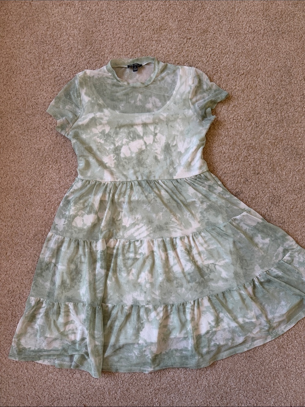 Women’s Tie-Dye Tiered Dress - Sage Green